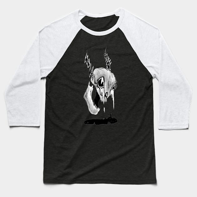 skull fluid Baseball T-Shirt by anghewolf